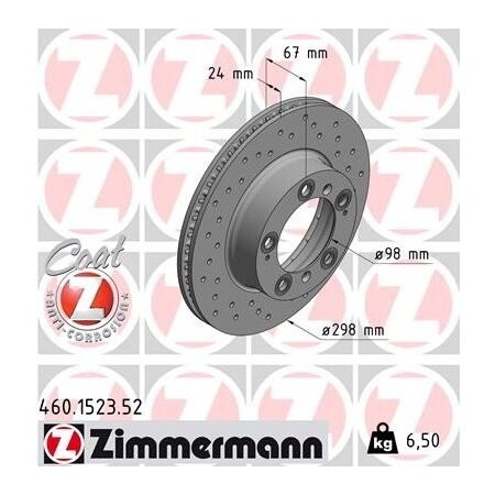 Zimmermann Brake Disc - Sport/Coated, 460152352 460152352